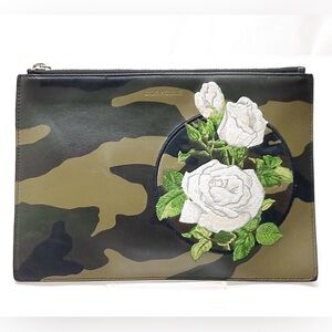 Dior Camo & Embroidered Leather Clutch